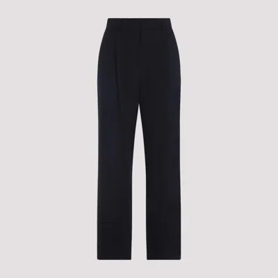 Max Mara Blue Wool Pant In Black