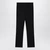Max Mara Blue Wool Trousers In Black