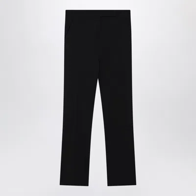 Max Mara Blue Wool Trousers In Black