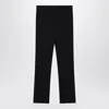 Max Mara Blue Wool Trousers In Black