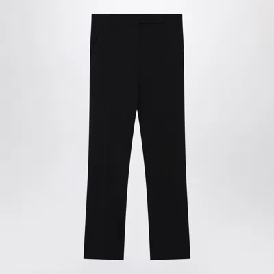 Max Mara Blue Wool Trousers In Black