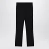 Max Mara Blue Wool Trousers In Black