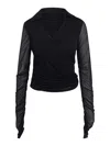 Max Mara Jersey And Tulle Aiello Blouse In Black