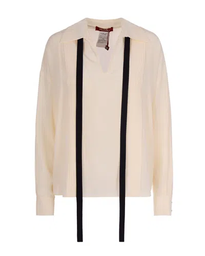 Max Mara Blusa Colono Beige In Neutral