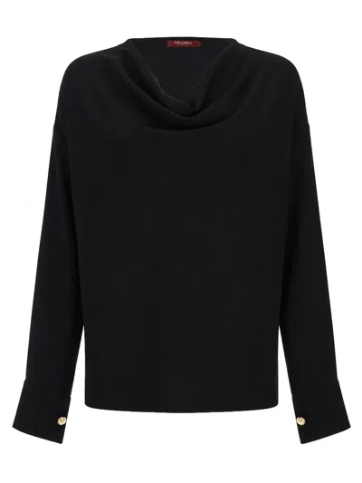 Max Mara Blusa In Cady Tecnico Leggero In Black