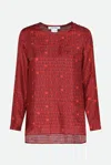 Max Mara Blusa Logata Rossa In Rosso