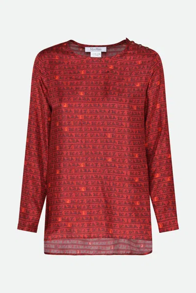 Max Mara Blusa Logata Rossa In Rosso