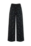 Max Mara Boa Trousers In Printed Silk Twill In Blu