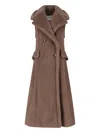 Max Mara Marrone Bronzo Alpaca Coat In Brown