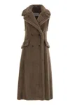 Max Mara Boario1234 - Sleeveless Coat In Alpaca And Wool Teddy Fabric In Gray