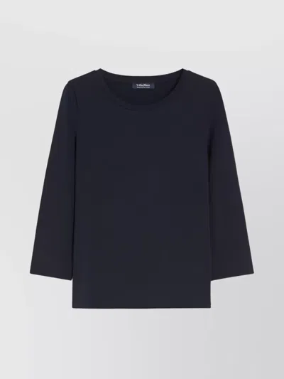 MAX MARA BOAT-NECK 3/4-SLEEVE COTTON T-SHIRT