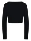 Max Mara Cropped-pullover Mit U-boot-ausschnitt In Black