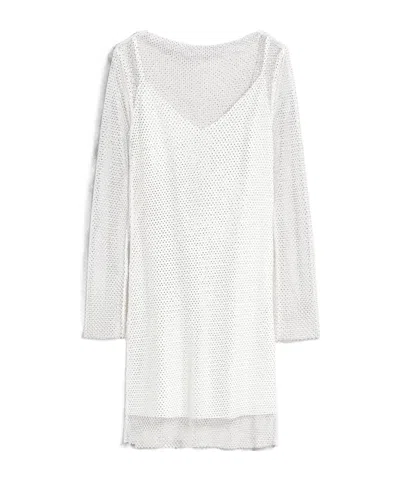 Max Mara Boat Neck Dress In White
