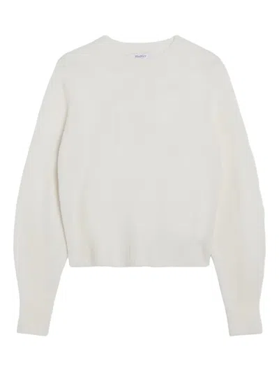 Max Mara Boat Neck Harlem Sweater In White
