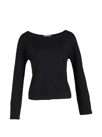 Pre-owned Max Mara Boat-neck Long-sleeve T-shirt In Black