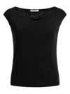 Max Mara Valzer Silk V-neck Top In Black