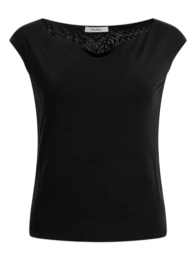 MAX MARA BOAT-NECK SILK TOP