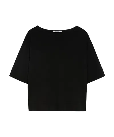 Max Mara Boat Neck Sweater In Black