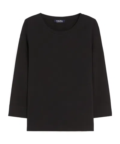 Max Mara Boat Neck T-shirt In Black