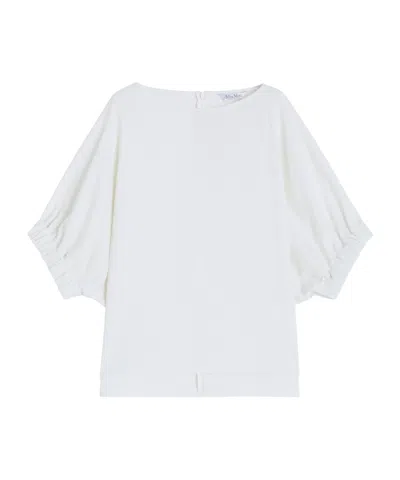 Max Mara Boat Neck Top In White