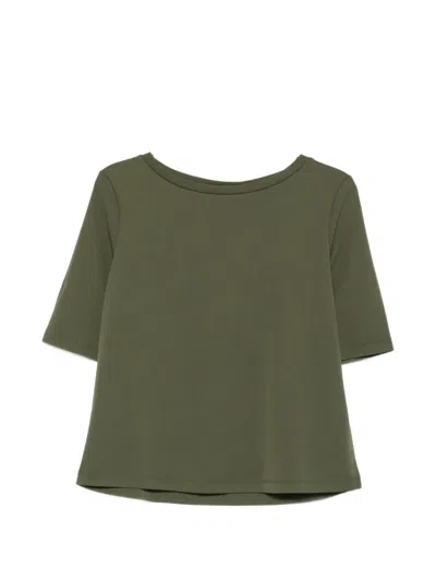 Max Mara Boat-neck Short-sleeve Top In Green