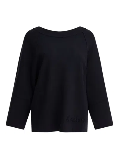 Max Mara Boat-neck Sweater In Black
