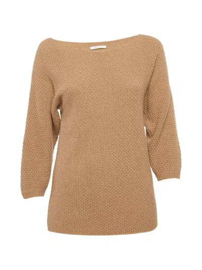 Pre-owned Max Mara Boat-neck Sweater In Neutral