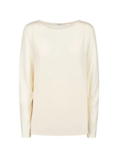 Max Mara Boat-neck Top In Neutral