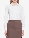 Max Mara Angora1234 Bodysuit Collared Shirt With Long Sleeves In White