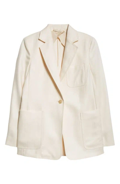 Max Mara Boemia Linen Suiting Blazer In Ivory