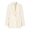 Max Mara Womens Sand Mosa Single-breasted Linen-cotton Blend Blazer In White