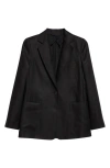 Max Mara "bohemian Linen Single-bre In Black