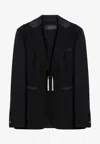 Max Mara Virgin Wool Tassel-fastened Blazer In Black
