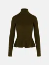 Max Mara Bolsena 1234 Turtleneck Peplum Sweater In Brown