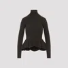 Max Mara Ribbed Wool Cashmere Turtleneck Sweater In Animal Print