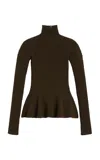 Max Mara Ribbed Wool Cashmere Turtleneck Sweater In Animal Print