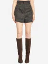 Max Mara Bolzano Herringbone High-waisted Shorts In Brown