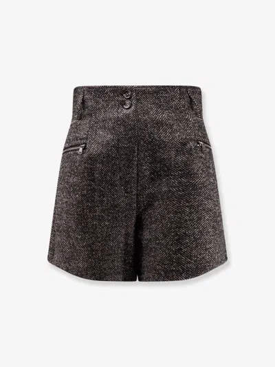 Max Mara Bolzano Wool Blend Shorts In Gray