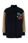 Max Mara Bomber Adorni In Misto Lana Nera  Donna