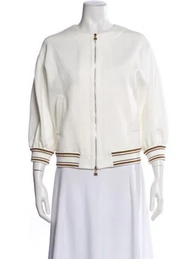 Pre-owned Max Mara Bomber Jacket In Neutral