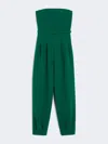 Max Mara Bonded Sable Jumpsuit In Green
