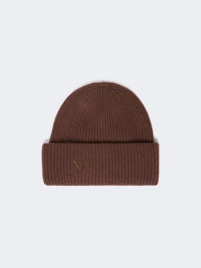 Max Mara Bonnet En Cachemire Côtelé In Rouille