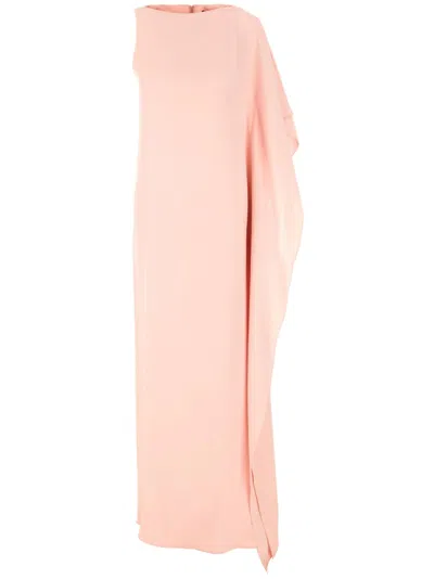 Max Mara Pink Silk Long Dress In 017
