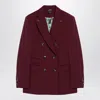 Max Mara Bordeaux Double-breasted Jacket In Wool In Red