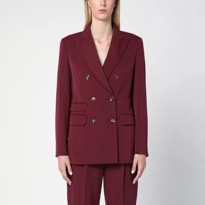 Max Mara Bordeaux Double-breasted Jacket In Wool In White