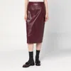 Max Mara Bordeaux Pencil Skirt In Nappa Leather