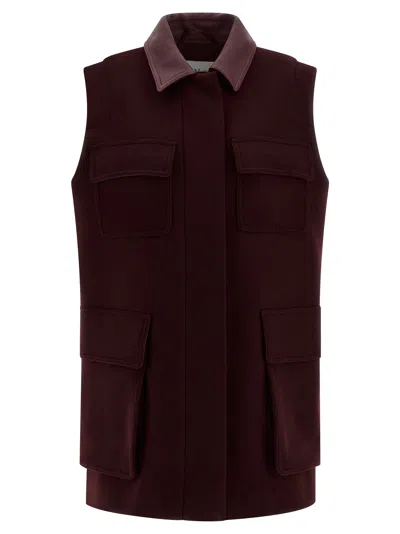 Max Mara Bordeaux Vest In Burgundy