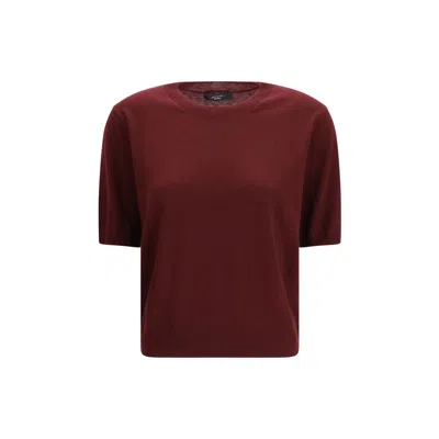 Max Mara Bordeaux Wool Oves Aries T-shirt In Red