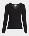 Max Mara Black Solid V Neck Sweater In Black