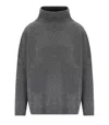 Max Mara Borgia Anthracite Grey Turtleneck Sweater In Gray